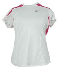 Dámské bílo-tmavorůžové sportovní funkční tričko Mizuno 