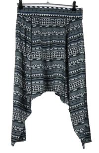 Dámské černo-šedo-bílé vzorované teplákové kalhoty se sníženým sedem Sweaty Betty 