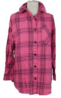 Dámska tmavorůžovo-čierna kockovaná blúzková á tunika New Look