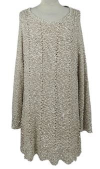 Nové - Dámská pudrová třpytivá svetrová tunika George 