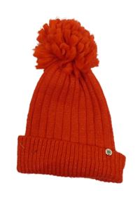 Dámská červená pletená čepice s bambulí River Island 