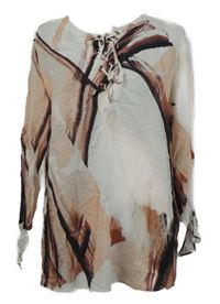 Dámska bielo-ružová vzorovaná blúzka so šnurovaním Talk About