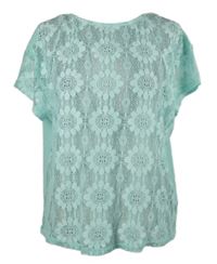 Nové - Dámske mátové čipkové tričko George