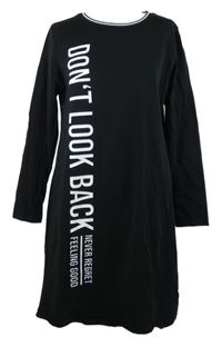 Dámské černé šaty s nápisem 