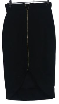 Dámska čierna rebrovaná midi sukňa Miss Selfridge vel. 32