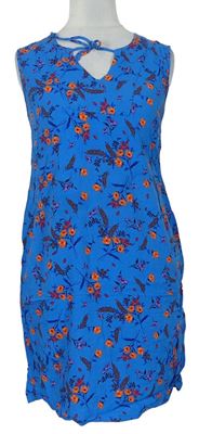 Dámske modré kvietkovane šaty Papaya