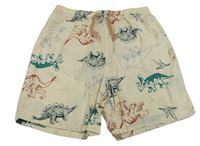 Smetanové plátěné kraťasy s dinosaury TU
