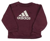 Vínová mikina s logem Adidas