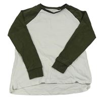 Bílo-khaki triko Next