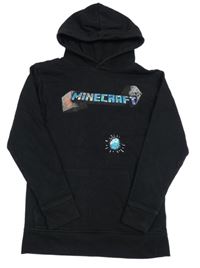 Čierna mikina s Minecraft a kapucňou