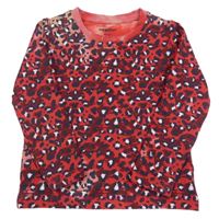 Červeno-ružová ľahká mikina s leopardím vzorom Lupilu