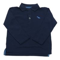Tmavomodré polo tričko s výšivkou Blue seven
