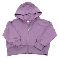 Fialová oversize propínací mikina s kapucí Next