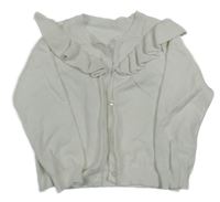 Biely prepínaci sveter s volánikom Matalan