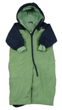 Zeleno-tmavomodrá zimní kombinéza Lupilu