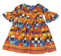 Barevné kostkované šaty s kamínky