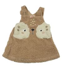 Hnedé huňaté šaty s čumáčkem Studio