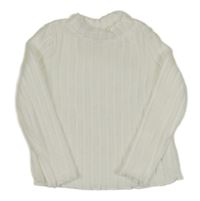 Bílé žebrované úpletové triko Shein