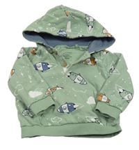 Zelená mikina s raketami a kapucňou Manor