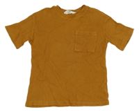 Medové žebrované tričko s kapsou H&M