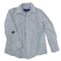 Bílo-modrá kostkovaná vzorovaná košile s výšivkou C&A