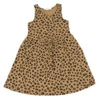 Béžovo-hnedo-čierne bavlnené vzorované šaty H&M
