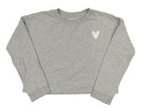 Sivá crop mikina so srdiečkom H&M