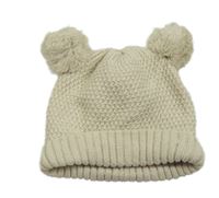 Smetanová čepice s bambulemi George