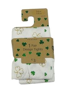 Nové - Bílé silonky s trojlístky Primark