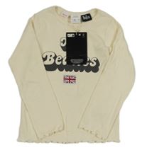 Nové - Smetanové žebrované triko - The Beatles Zara