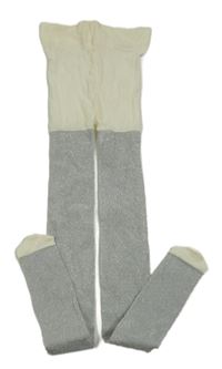 Bílo-šedé třpytivé silonky