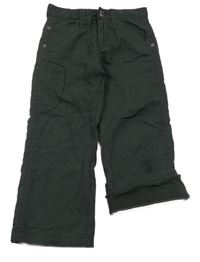 Antracitové plátenné zateplené nohavice Lupilu