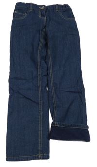 Tmavomodré zateplené rifle 