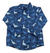 Tmavomodrá šušťáková nepromokavá bunda s dinosaurami Tchibo