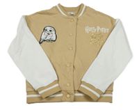 Světlehnědo-biela baseballová mikina s Hedwigou - Harry Potter C&A