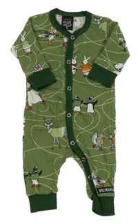 Khaki vzorovaný overal se zajíčky 