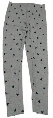 Sivé melírované legíny so srdiečkami Y.F.K.