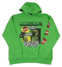 Zelená mikina s potiskem - Minecraft