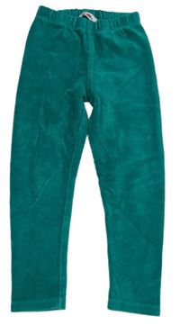 Zelené rebrované zamatové legíny