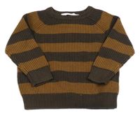 Hnedý pruhovaný sveter H&M