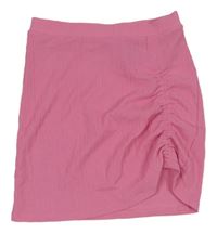 Ružová strukturovaná sukňa s nařasením H&M