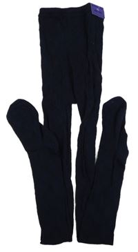 Nové - Tmavomodré kárované punčocháče 