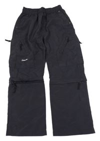 Antracitové šusťákové cargo outdoorové kalhoty 