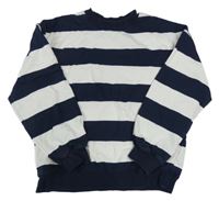 Tmavomodro-biela pruhovaná mikina H&M