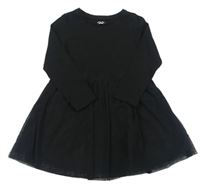Čierne bavlnené šaty s tylovou sukní F&F