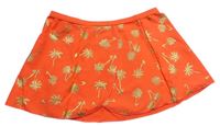 Neónově oranžová plavková sukňa s palmami George