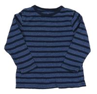Modro-tmavomodré pruhované tričko H&M