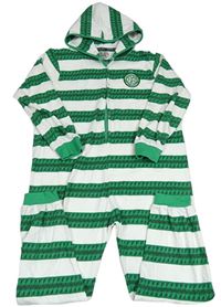 Zeleno-biela pruhovaná tepláková kombinéza s kapucí The Celtic FC
