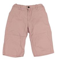 Růžové plátěné chino kraťasy H&M