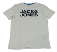 Biele tričko s logom Jack & Jones